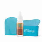 Beau Bronzage Face Drops with Hyaluronic Acid with velvet finger applicator mitt and Kabuki brush