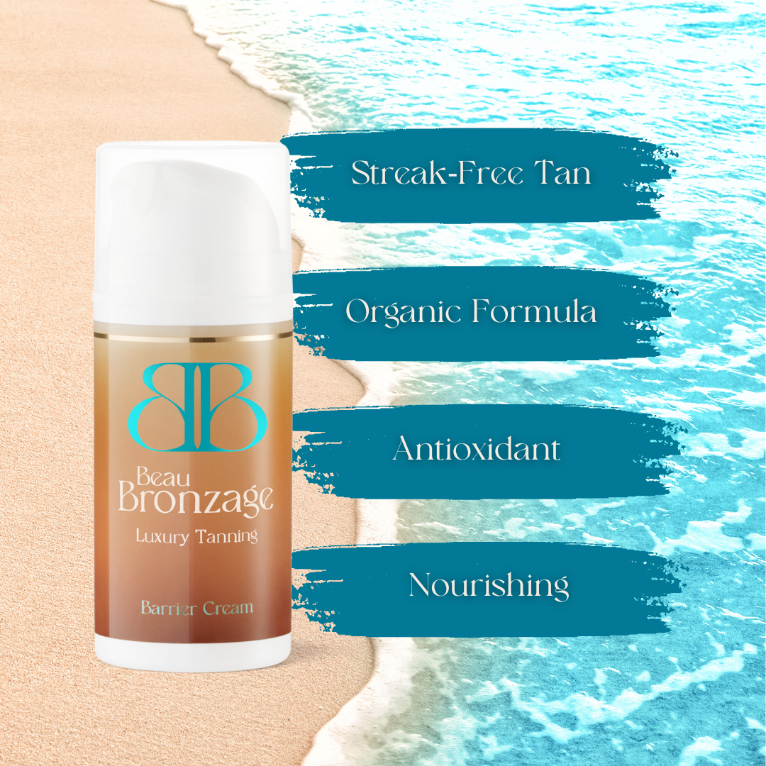 Beau Bronzage Pre-Tanning Barrier Cream: antioxidant and nourishing organic formula, perfect preparation for a streak-free tan