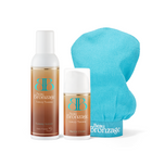 Beau Bronzage exfoliation mitt with barrier cream and tanning aerosol