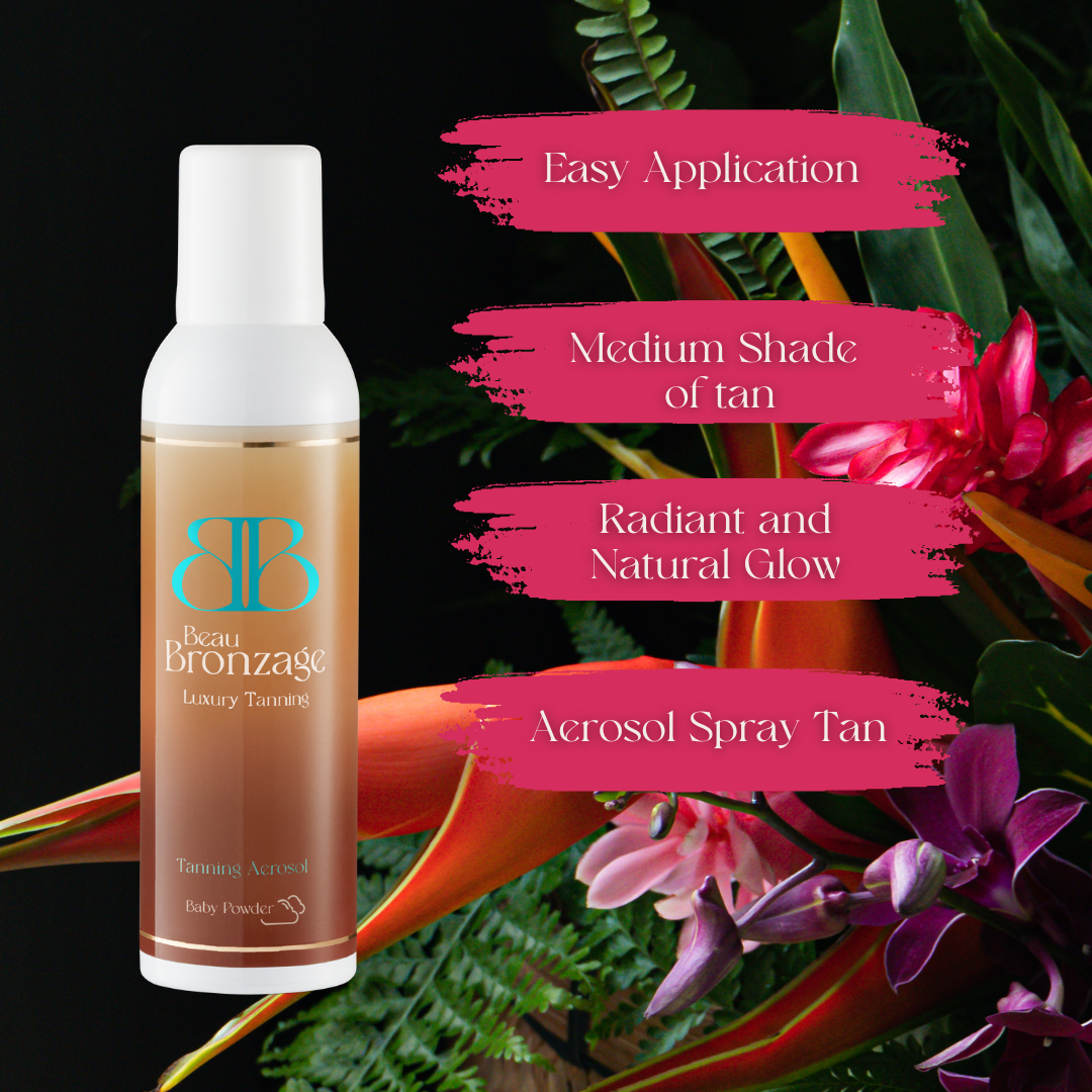 Beau Bronzage Self Tanning Mist - easy application, medium shade of tan that gives a radiant and natural glow