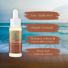 Beau Bronzage Tanning Facial Drops hydrates and softens skin, leaving you with a deep and natural looking tan